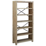 NNEVL 6-Tier Bookcase 80x30x170 cm Solid Wood Acacia