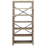 NNEVL 6-Tier Bookcase 80x30x170 cm Solid Wood Acacia