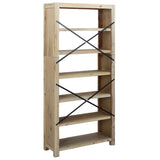 NNEVL 6-Tier Bookcase 80x30x170 cm Solid Wood Acacia