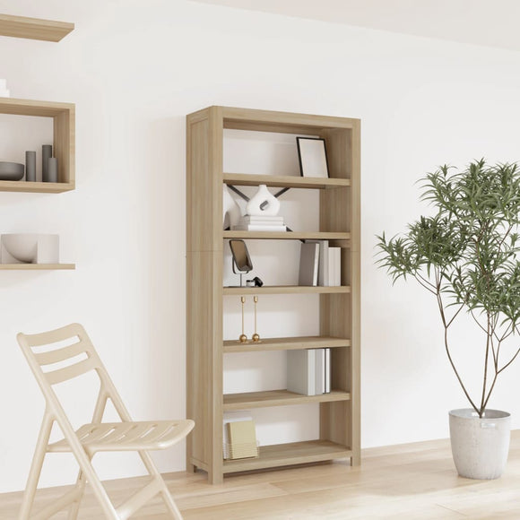 NNEVL 6-Tier Bookcase 80x30x170 cm Solid Wood Acacia