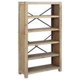 NNEVL 5-Tier Bookcase 80x30x140 cm Solid Wood Acacia