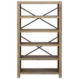 NNEVL 5-Tier Bookcase 80x30x140 cm Solid Wood Acacia