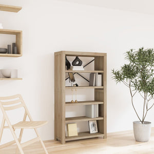 NNEVL 5-Tier Bookcase 80x30x140 cm Solid Wood Acacia