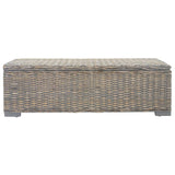 NNEVL Storage Box Grey 110 cm Natural Kubu Rattan & Solid Wood Mango