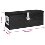 NNEVL Storage Box Black 60x23.5x23 cm Aluminium