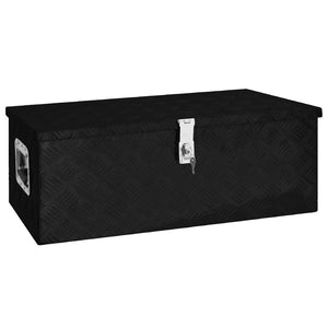 NNEVL Storage Box Black 80x39x30 cm Aluminium