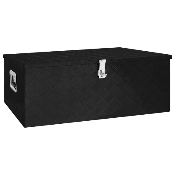 NNEVL Storage Box Black 100x55x37 cm Aluminium