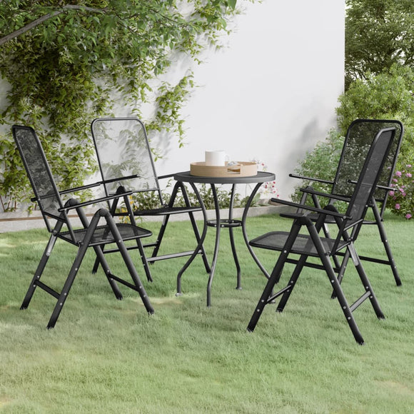 NNEVL 5 Piece Garden Dining Set Expanded Metal Mesh Anthracite