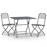 NNEVL 3 Piece Garden Dining Set Expanded Metal Mesh Anthracite