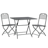 NNEVL 3 Piece Garden Dining Set Expanded Metal Mesh Anthracite