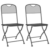 NNEVL 3 Piece Garden Dining Set Expanded Metal Mesh Anthracite