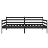 NNEVL Day Bed Black 92x187 cm Single Bed Size Solid Wood Pine