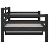 NNEVL Day Bed Black 92x187 cm Single Bed Size Solid Wood Pine