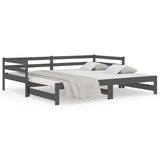 NNEVL Pull-out Day Bed Grey 2x(92x187) cm Solid Wood Pine