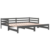NNEVL Pull-out Day Bed Grey 2x(92x187) cm Solid Wood Pine