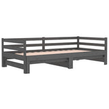 NNEVL Pull-out Day Bed Grey 2x(92x187) cm Solid Wood Pine