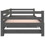 NNEVL Pull-out Day Bed Grey 2x(92x187) cm Solid Wood Pine