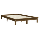 NNEVL Bed Frame Honey Brown 153x203 cm Solid Wood Pine Queen Size