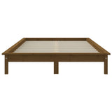 NNEVL Bed Frame Honey Brown 153x203 cm Solid Wood Pine Queen Size