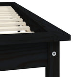 NNEVL Bed Frame Black 153x203 cm Solid Wood Pine Queen Size