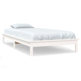NNEVL Bed Frame White 92x187 cm Solid Wood Pine Single Bed Size