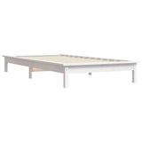 NNEVL Bed Frame White 92x187 cm Solid Wood Pine Single Bed Size