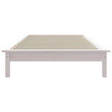 NNEVL Bed Frame White 92x187 cm Solid Wood Pine Single Bed Size