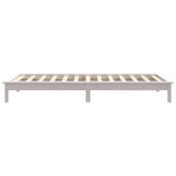 NNEVL Bed Frame White 92x187 cm Solid Wood Pine Single Bed Size