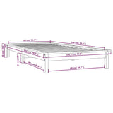 NNEVL Bed Frame White 92x187 cm Solid Wood Pine Single Bed Size