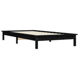 NNEVL Bed Frame Black 92x187 cm Solid Wood Pine Single Bed Size