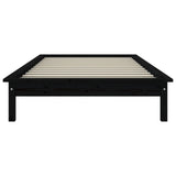 NNEVL Bed Frame Black 92x187 cm Solid Wood Pine Single Bed Size