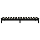 NNEVL Bed Frame Black 92x187 cm Solid Wood Pine Single Bed Size