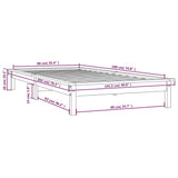 NNEVL Bed Frame Black 92x187 cm Solid Wood Pine Single Bed Size