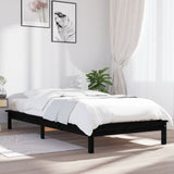 NNEVL Bed Frame Black 92x187 cm Solid Wood Pine Single Bed Size
