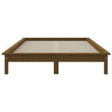 NNEVL Bed Frame Honey Brown 137x187 cm Solid Wood Pine Double Size