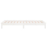 NNEVL LED Bed Frame White 92x187 cm Single Bed Size Solid Wood