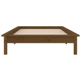NNEVL LED Bed Frame Honey Brown 92x187 cm Single Bed Size Solid Wood