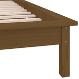 NNEVL LED Bed Frame Honey Brown 92x187 cm Single Bed Size Solid Wood
