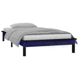 NNEVL LED Bed Frame Black 92x187 cm Single Bed Size Solid Wood