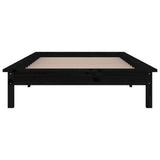 NNEVL LED Bed Frame Black 92x187 cm Single Bed Size Solid Wood