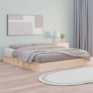 NNEVL Bed Frame 183x203 cm King Size Solid Wood