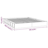 NNEVL Bed Frame Honey Brown 183x203 cm King Size Solid Wood