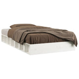 NNEVL Bed Frame White 92x187 cm Single Bed Size Solid Wood