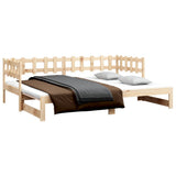 NNEVL Pull-out Day Bed 2x(90x190) cm Solid Wood Pine