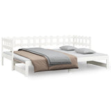 NNEVL Pull-out Day Bed White 2x(90x190) cm Solid Wood Pine