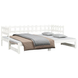 NNEVL Pull-out Day Bed White 2x(90x190) cm Solid Wood Pine