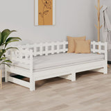 NNEVL Pull-out Day Bed White 2x(90x190) cm Solid Wood Pine