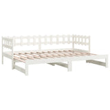 NNEVL Pull-out Day Bed White 2x(90x190) cm Solid Wood Pine