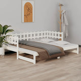 NNEVL Pull-out Day Bed White 2x(90x190) cm Solid Wood Pine