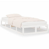 NNEVL Bed Frame White 100x200 cm Solid Wood